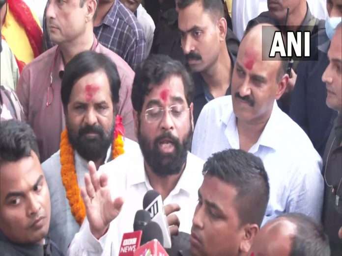 Leader Eknath Shinde along with MLAs visited Kamakhya Devi temple in aasam