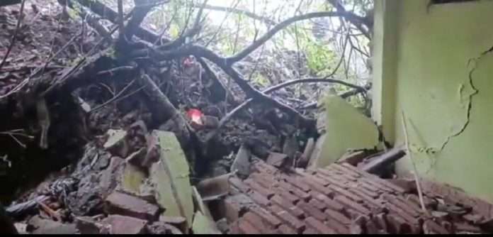 big stone collapsed on a house in Ghatkopar