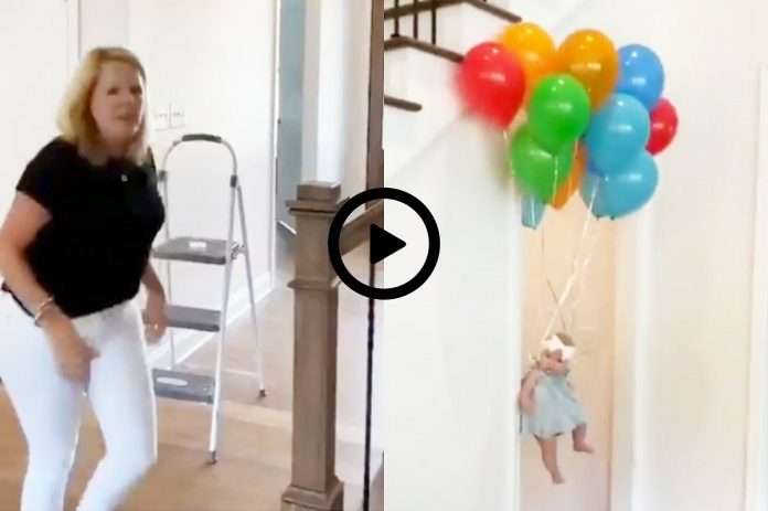 Shocking video Baby girl is floating in the air in the air