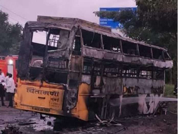 Burning Bus in Nashik