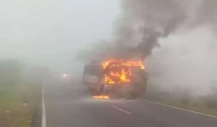 Burning Bus in pune